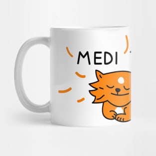 Funny cat meditates Mug